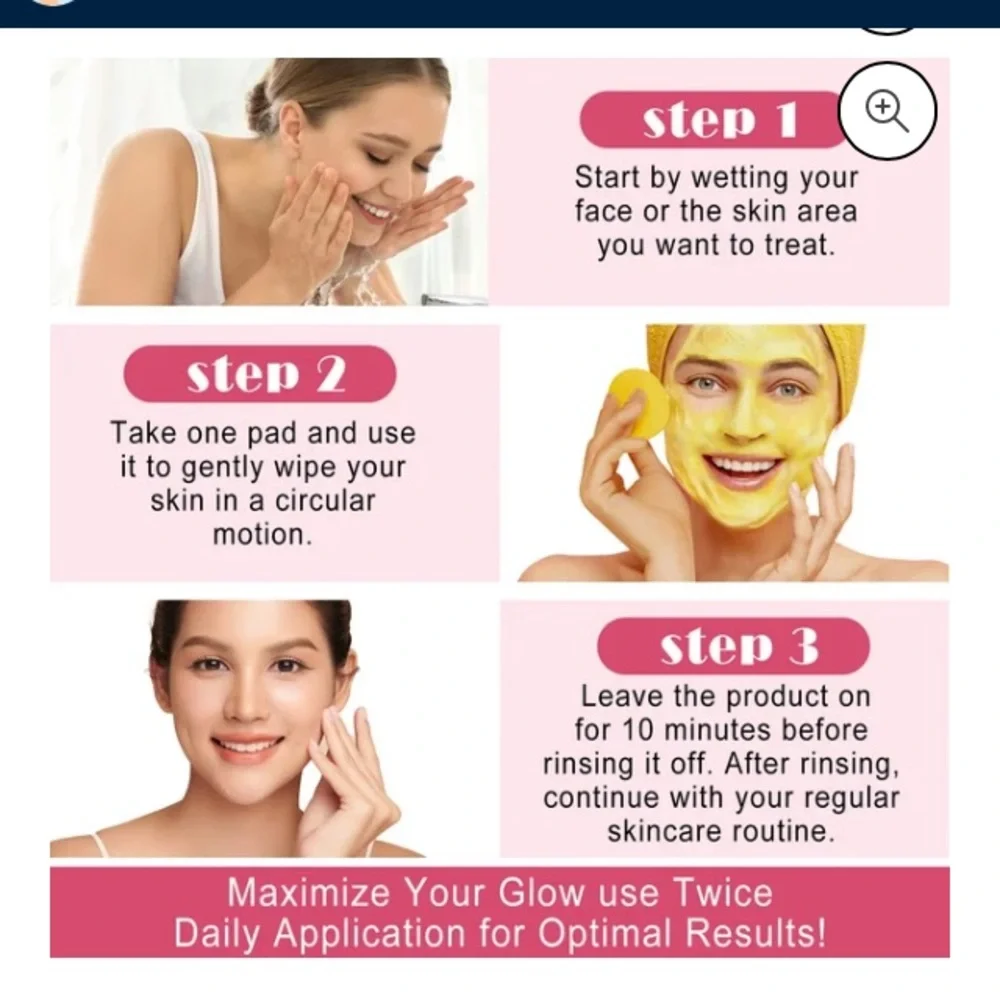 80 Kojic Acid Turmeric Cleansing Pads Face Mild Non-Irritating All Skin Type